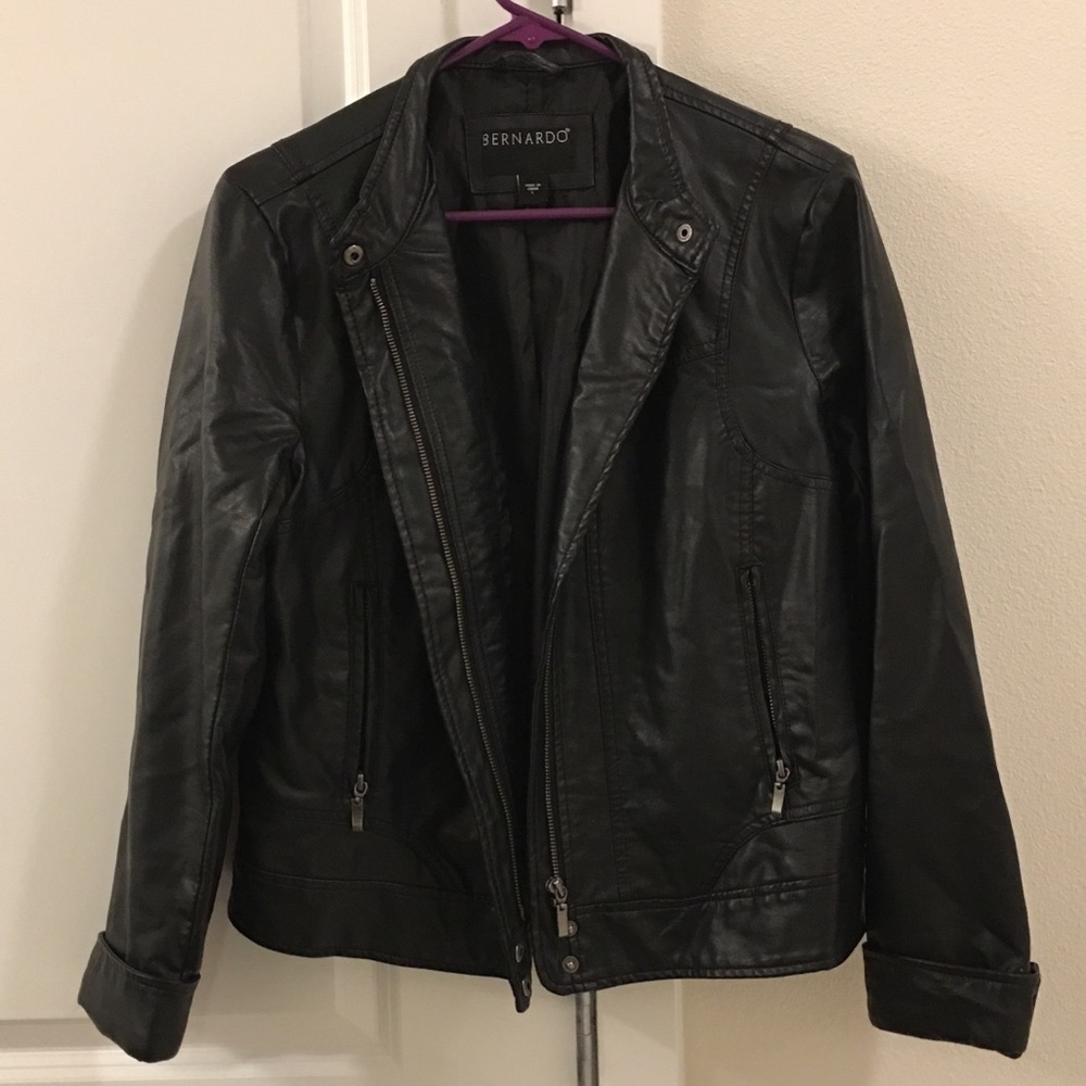 Bernardo Black vegan leather jacket